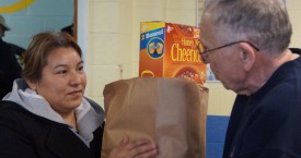 a food bag being given